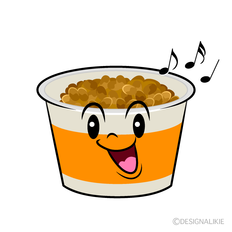 かわいい歌う納豆イラスト