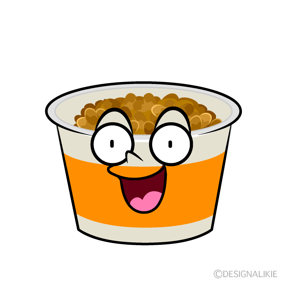 かわいい驚く納豆イラスト