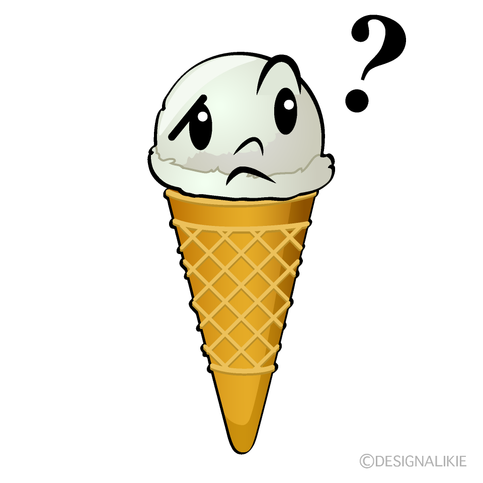 かわいい考えるアイスクリームイラスト