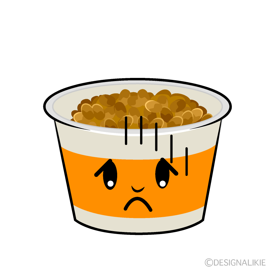 かわいいお辞儀する納豆イラスト