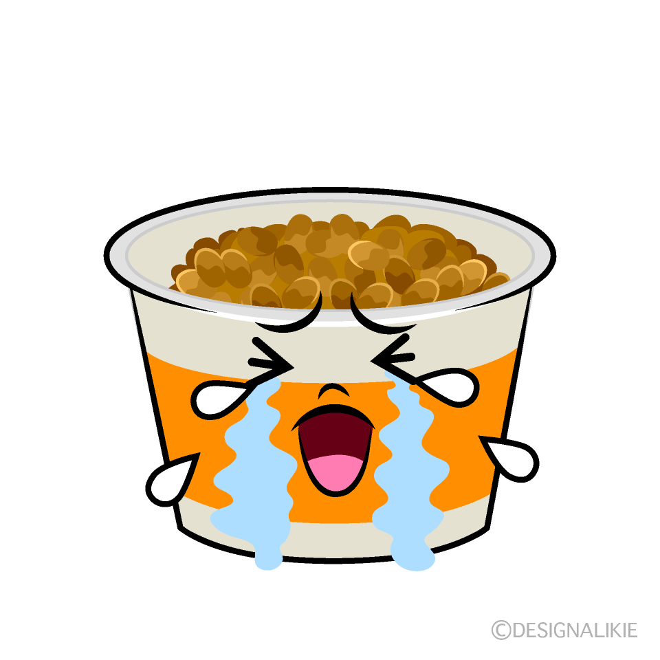 かわいい泣く納豆イラスト