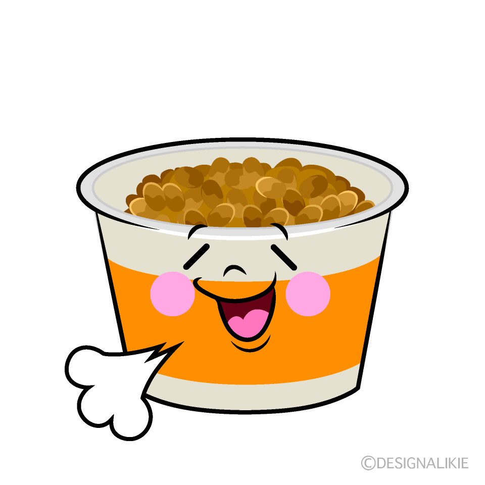かわいいほっとする納豆イラスト