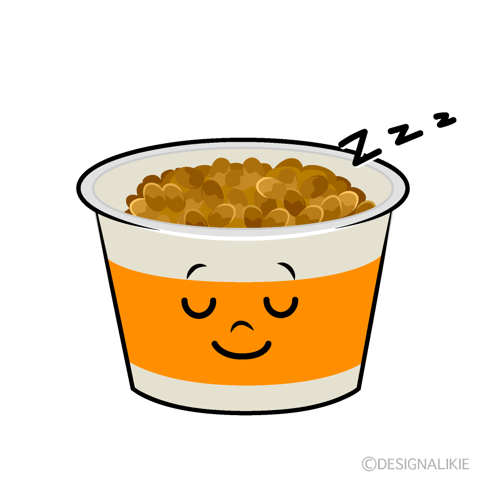 かわいい寝る納豆イラスト