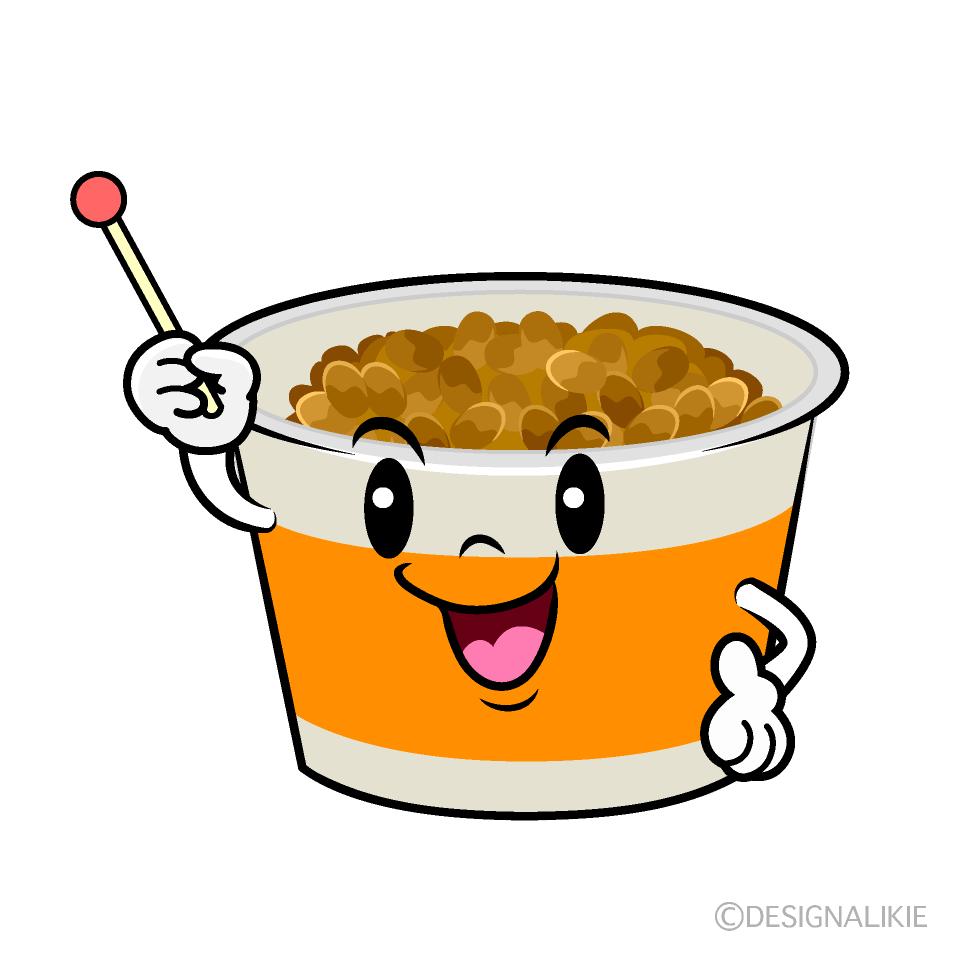 かわいい説明する納豆イラスト