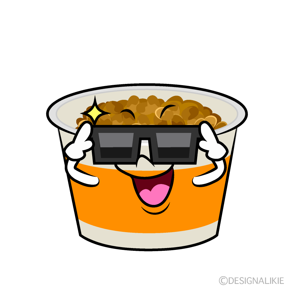 かわいいサングラスの納豆イラスト
