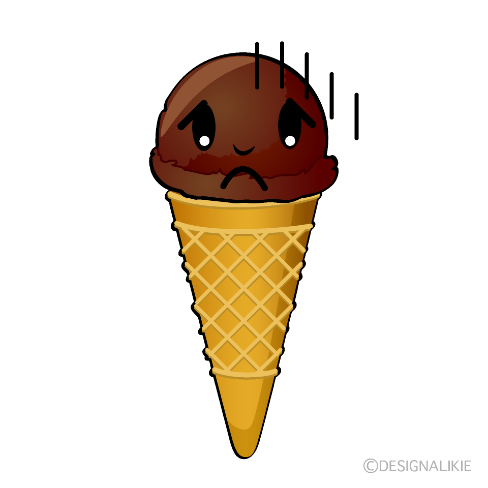かわいい落ち込むアイスクリームイラスト