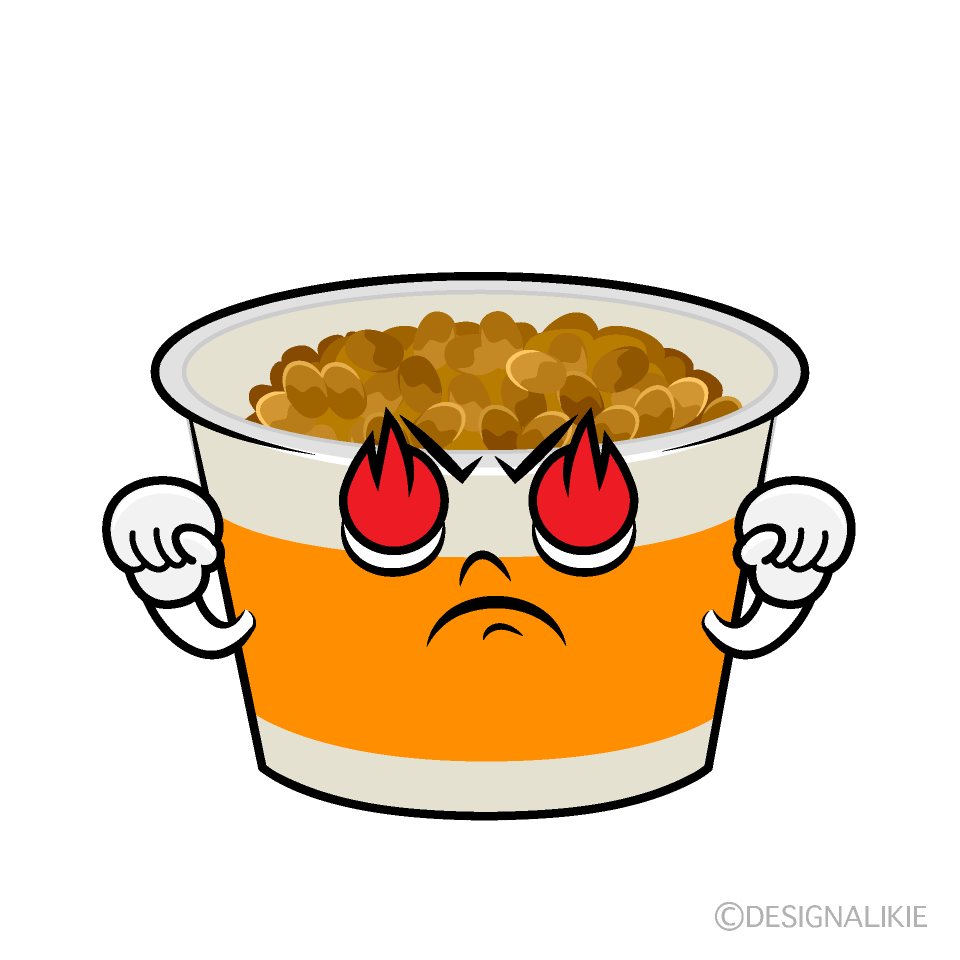 かわいい燃える納豆イラスト
