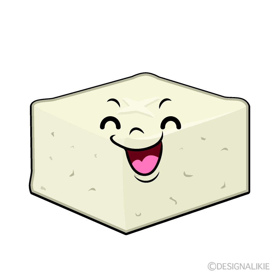 かわいい笑顔の豆腐イラスト