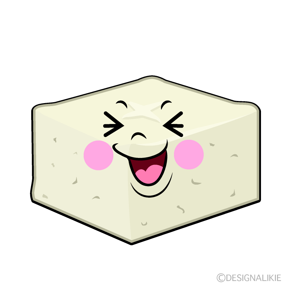 かわいい笑う豆腐イラスト