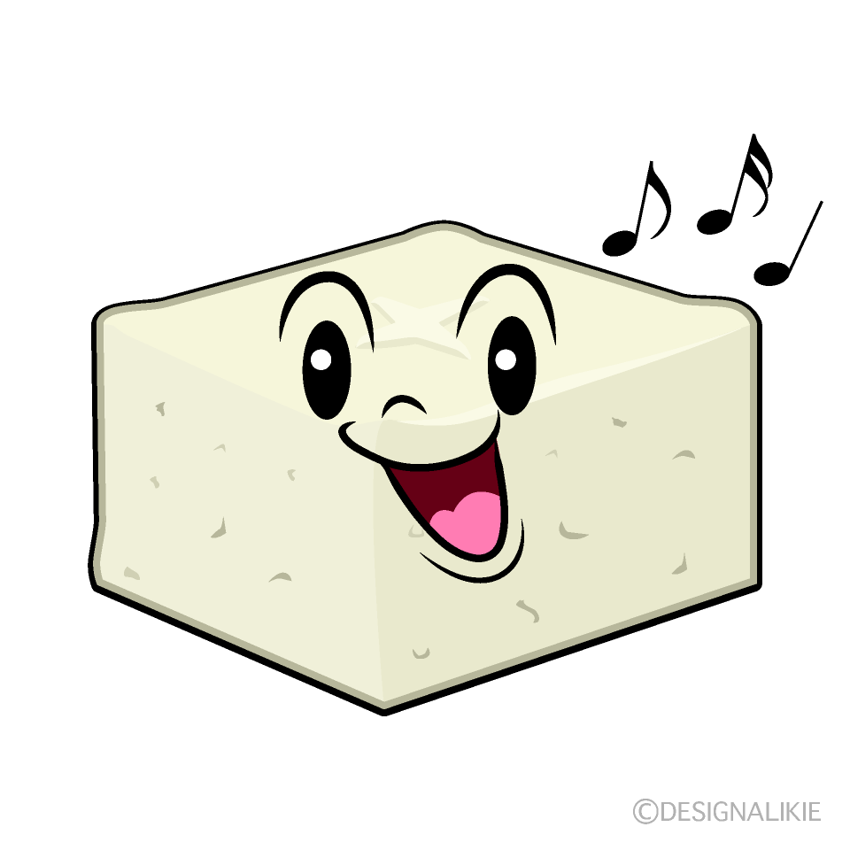 かわいい歌う豆腐イラスト