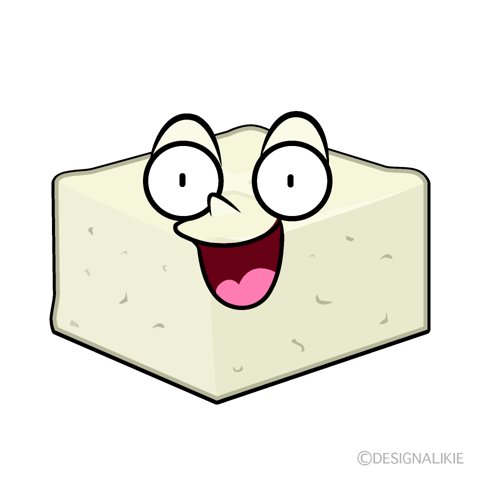かわいい驚く豆腐イラスト