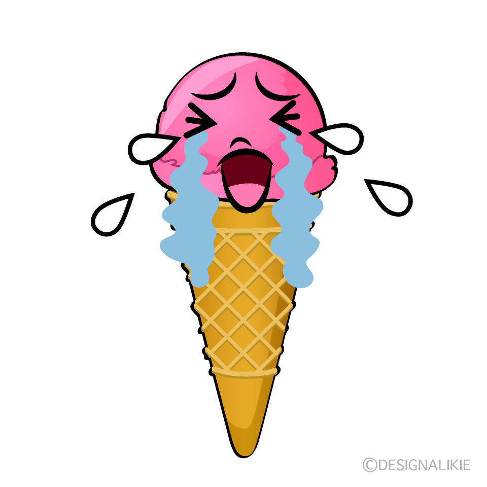 かわいい泣くアイスクリームイラスト