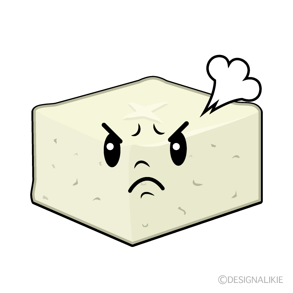 かわいい怒る豆腐イラスト
