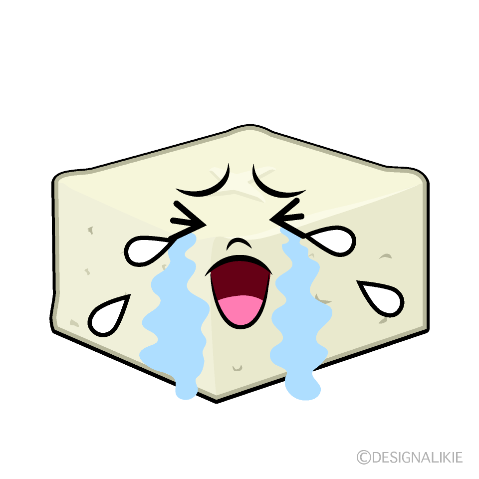 Cute Crying Tofu Clipart