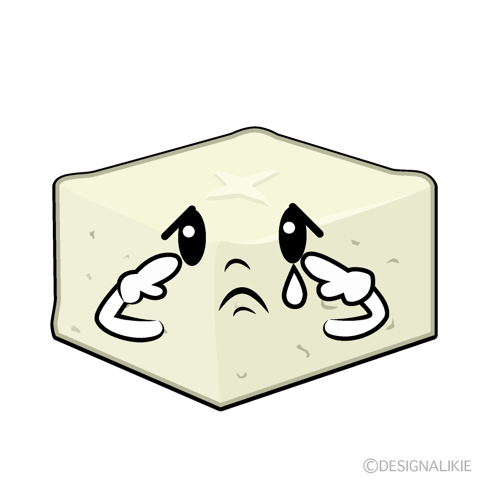 かわいい悲しい豆腐イラスト