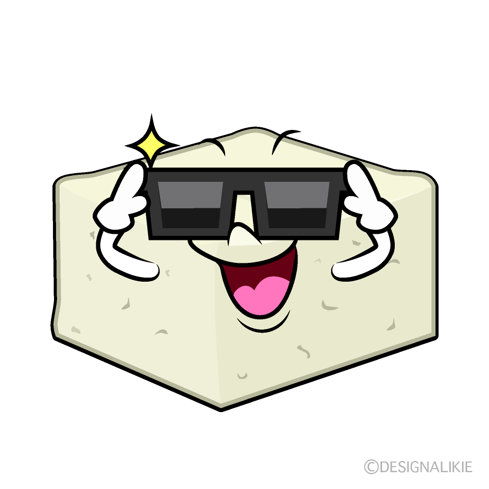 かわいいサングラスの豆腐イラスト