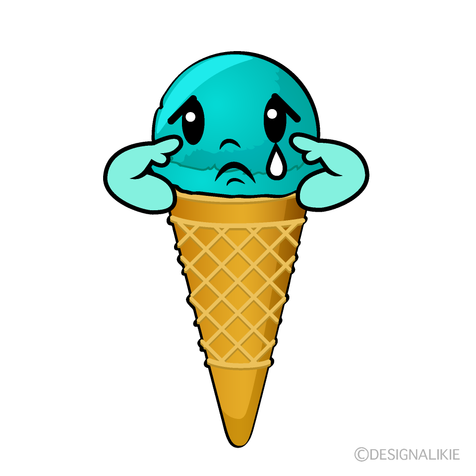 Cute Sad Ice Cream Clipart