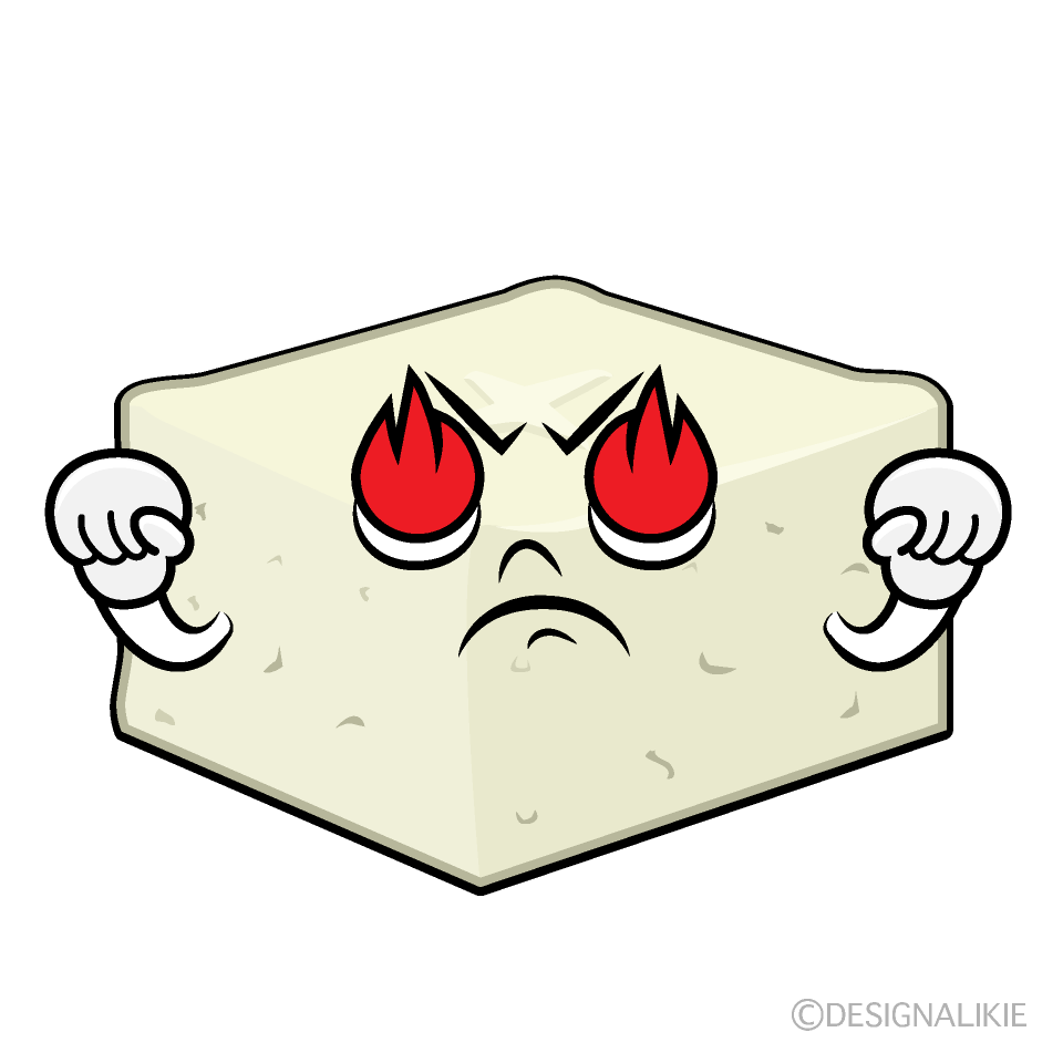 かわいい燃える豆腐イラスト