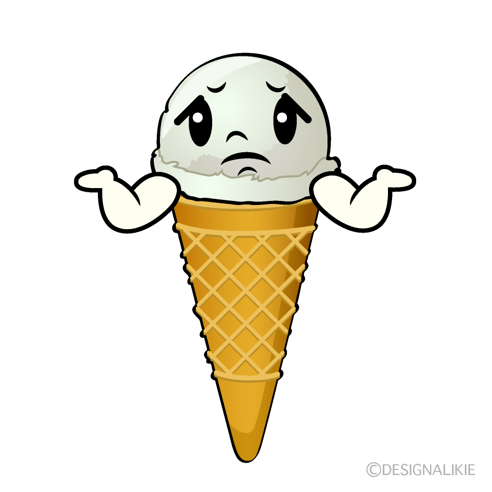 かわいい困るアイスクリームイラスト