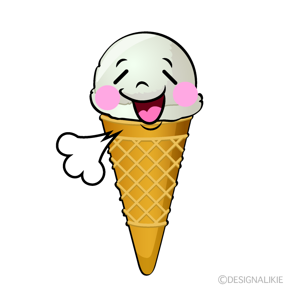かわいいリラックスしたアイスクリームイラスト