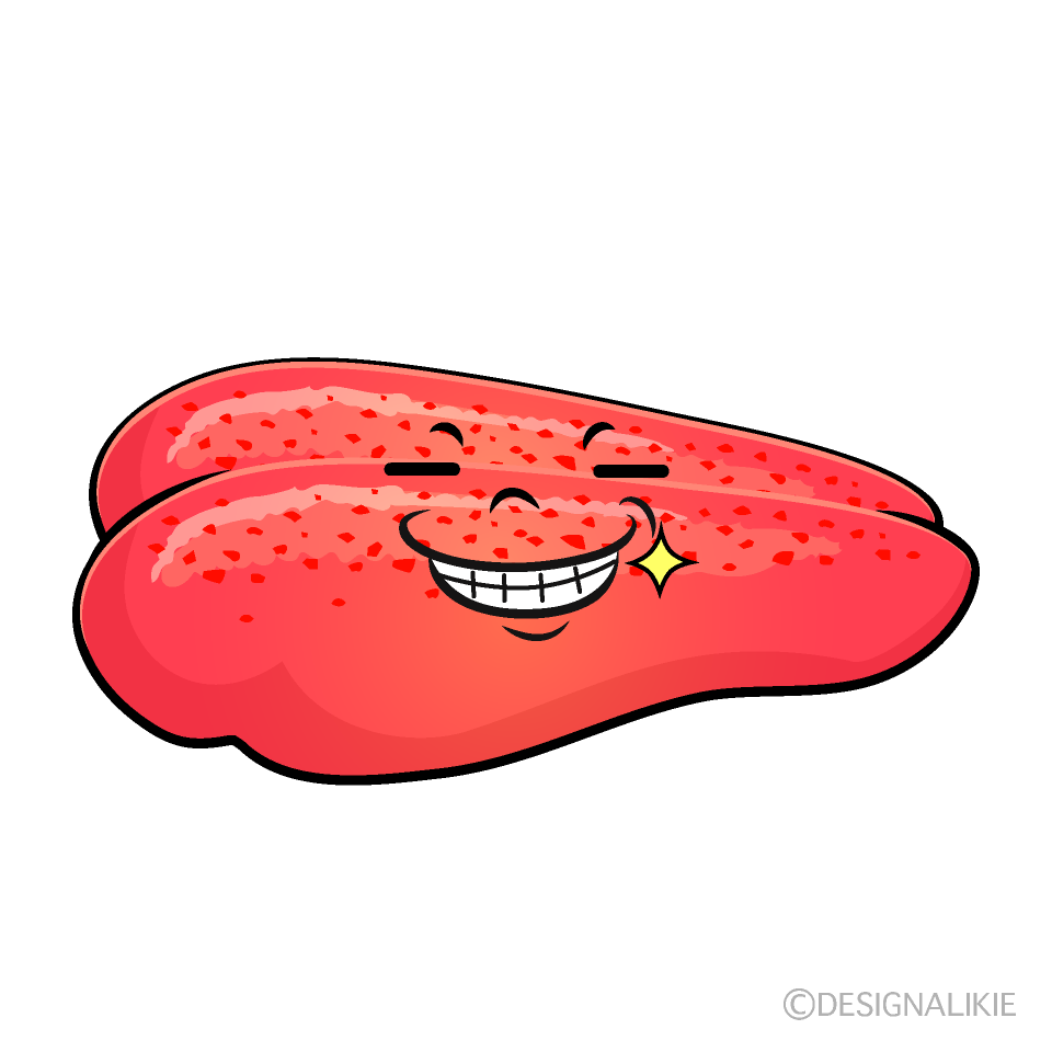 かわいいニヤリとする明太子イラスト
