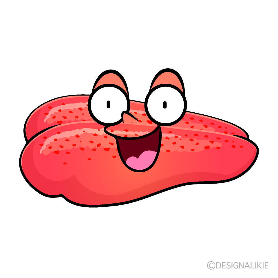 かわいい驚く明太子イラスト