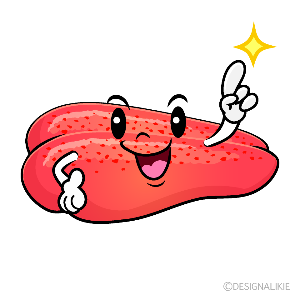 かわいい指差しする明太子イラスト