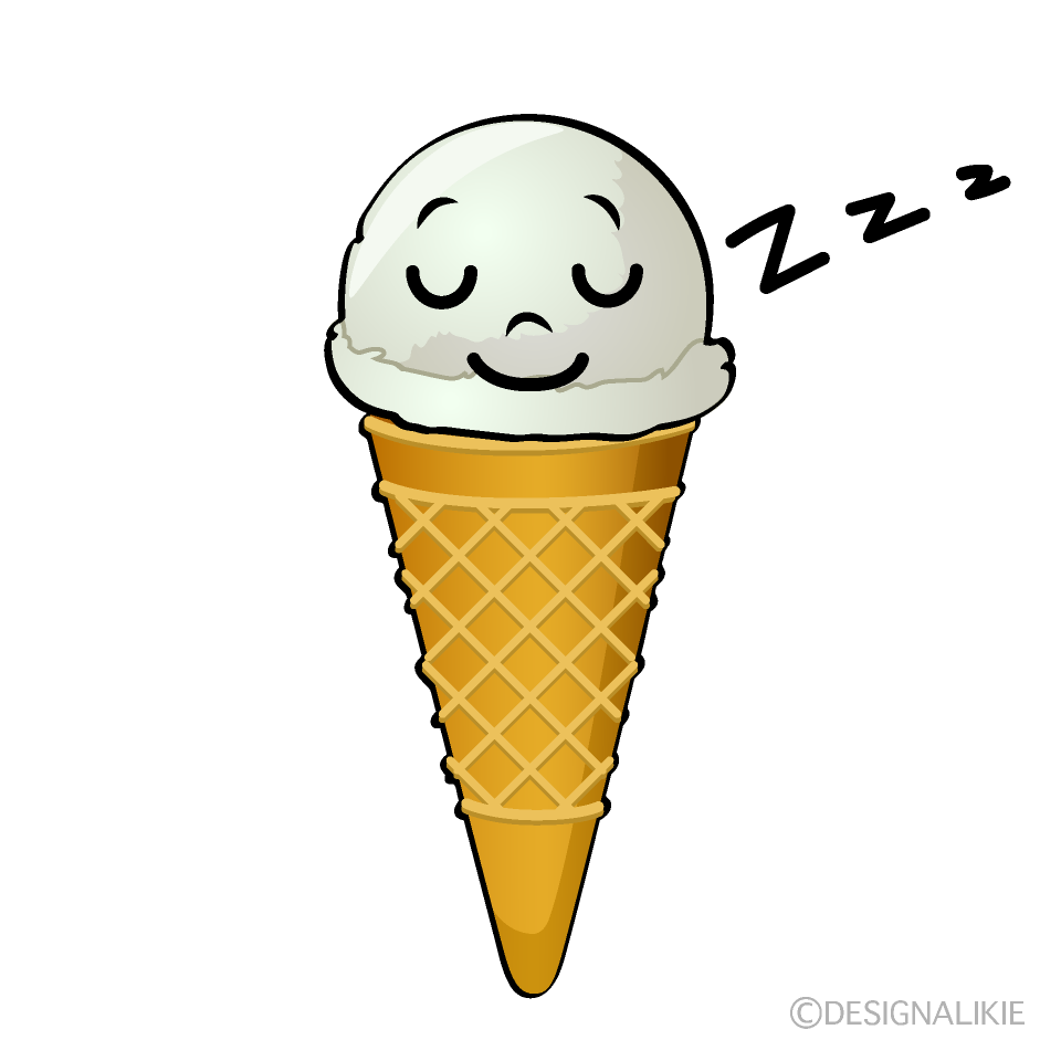 かわいい寝るアイスクリームイラスト