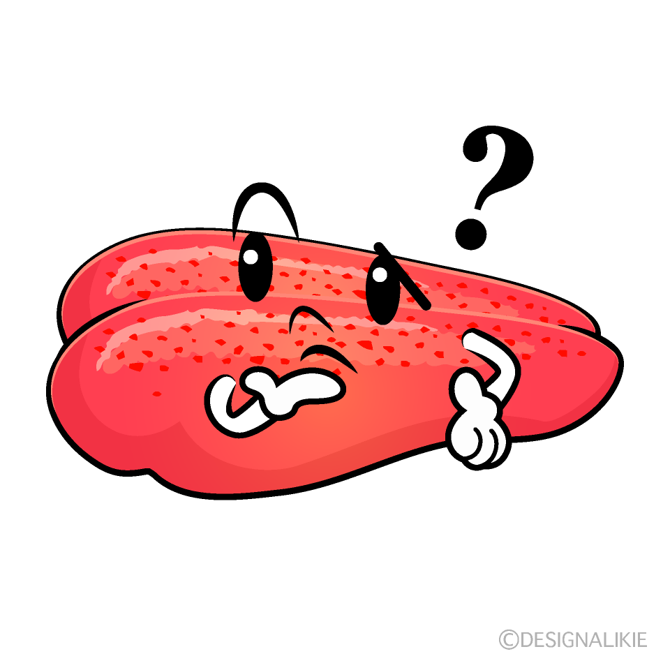 かわいい考える明太子イラスト