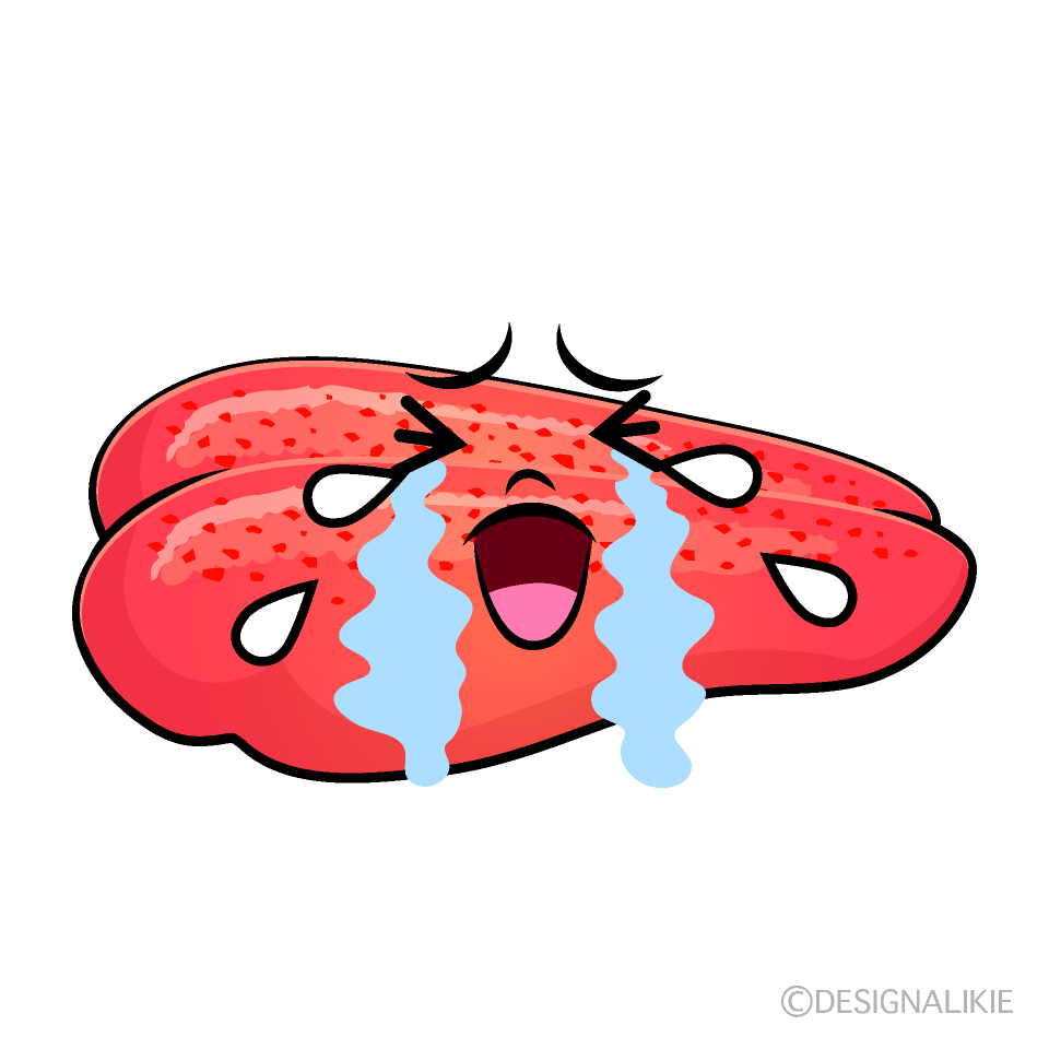 かわいい泣く明太子イラスト