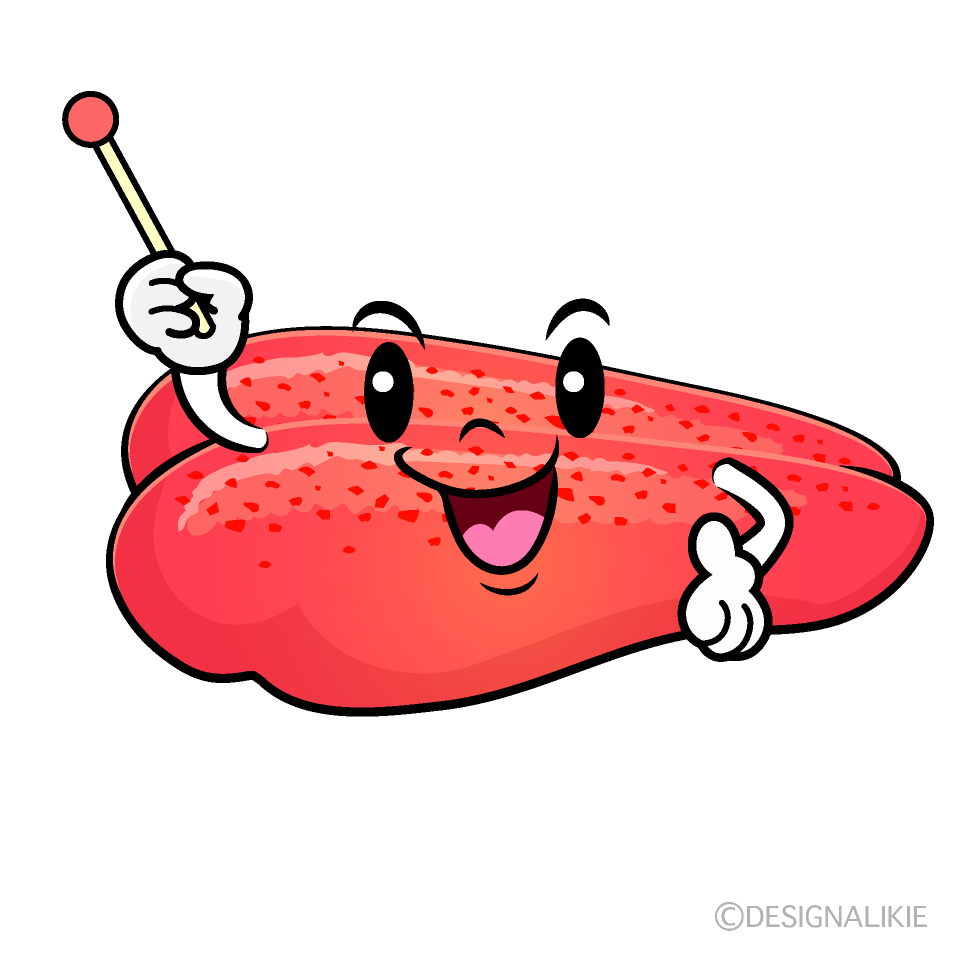 かわいい説明する明太子イラスト