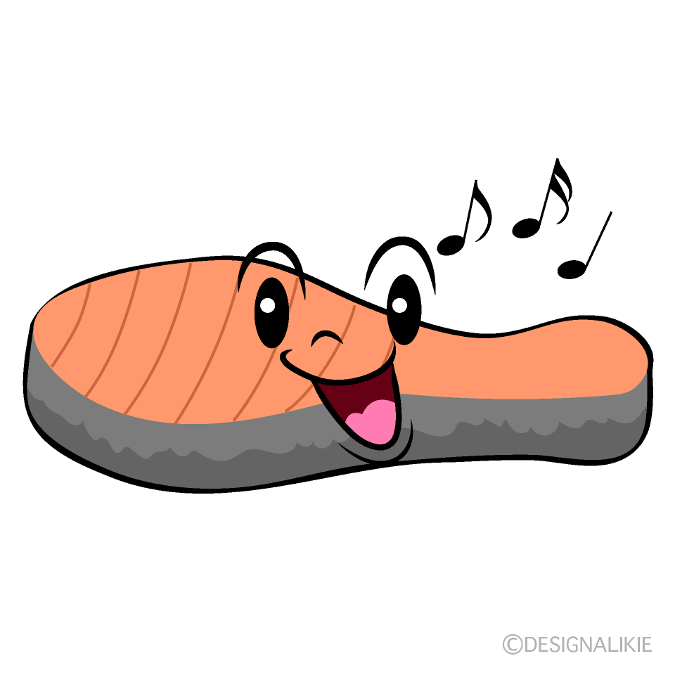 Cute Singing Salted Salmon Clipart
