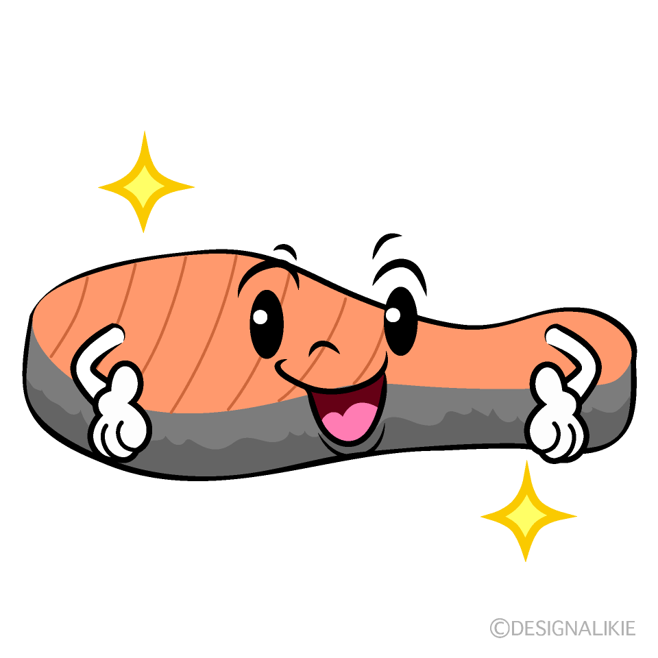 Cute Posing Salted Salmon Clipart