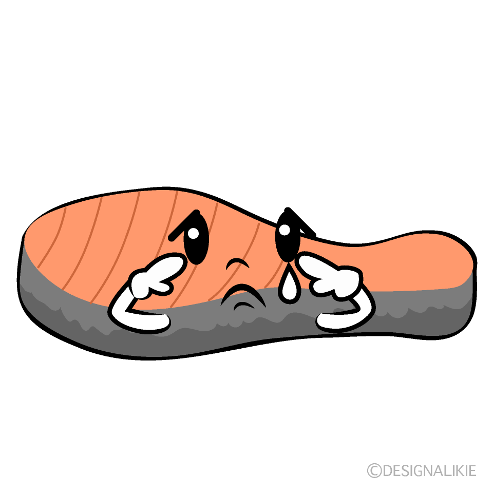 Cute Sad Salted Salmon Clipart