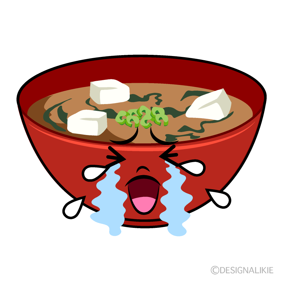 かわいい泣く味噌汁イラスト