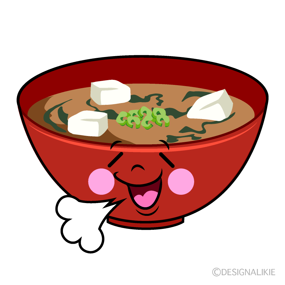 かわいいほっとする味噌汁イラスト