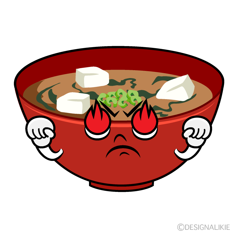 かわいい燃える味噌汁イラスト