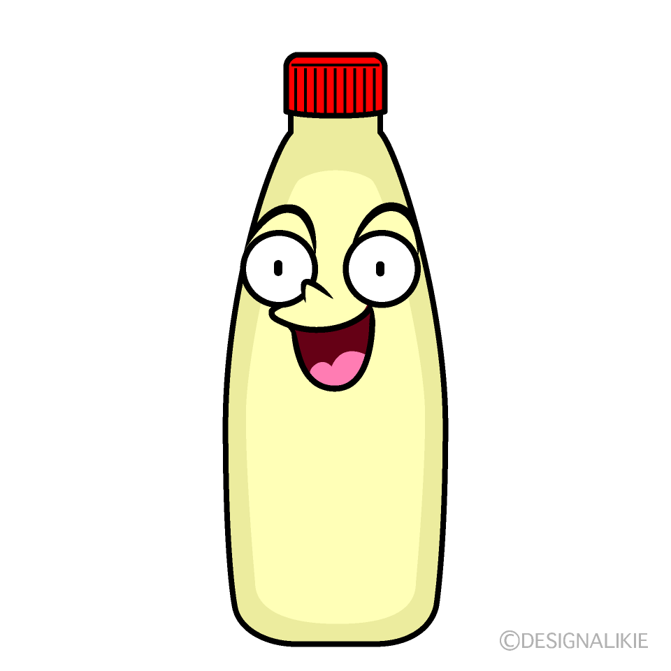 かわいい驚くマヨネーズイラスト