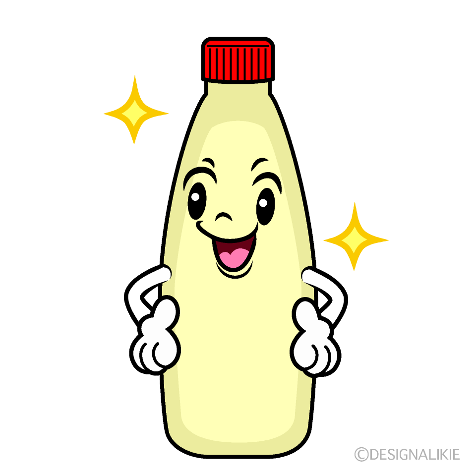 かわいいポーズするマヨネーズイラスト