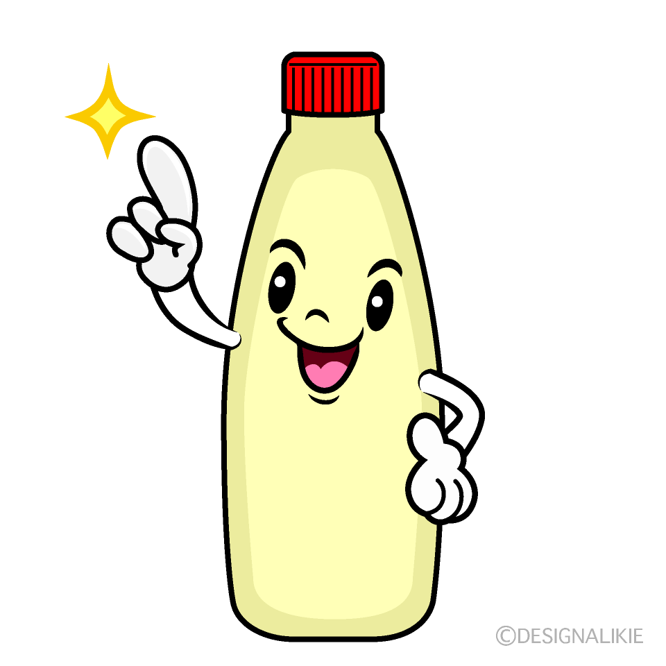 かわいい指差しするマヨネーズイラスト