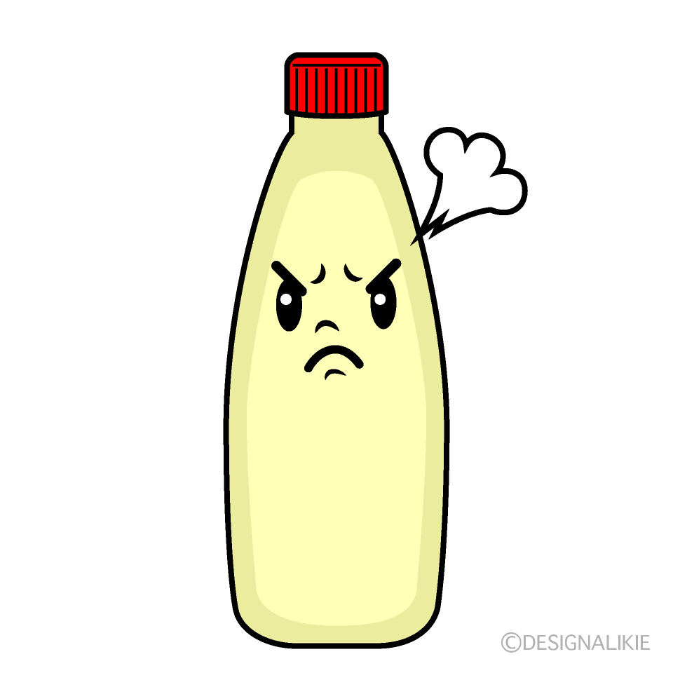 かわいい怒るマヨネーズイラスト