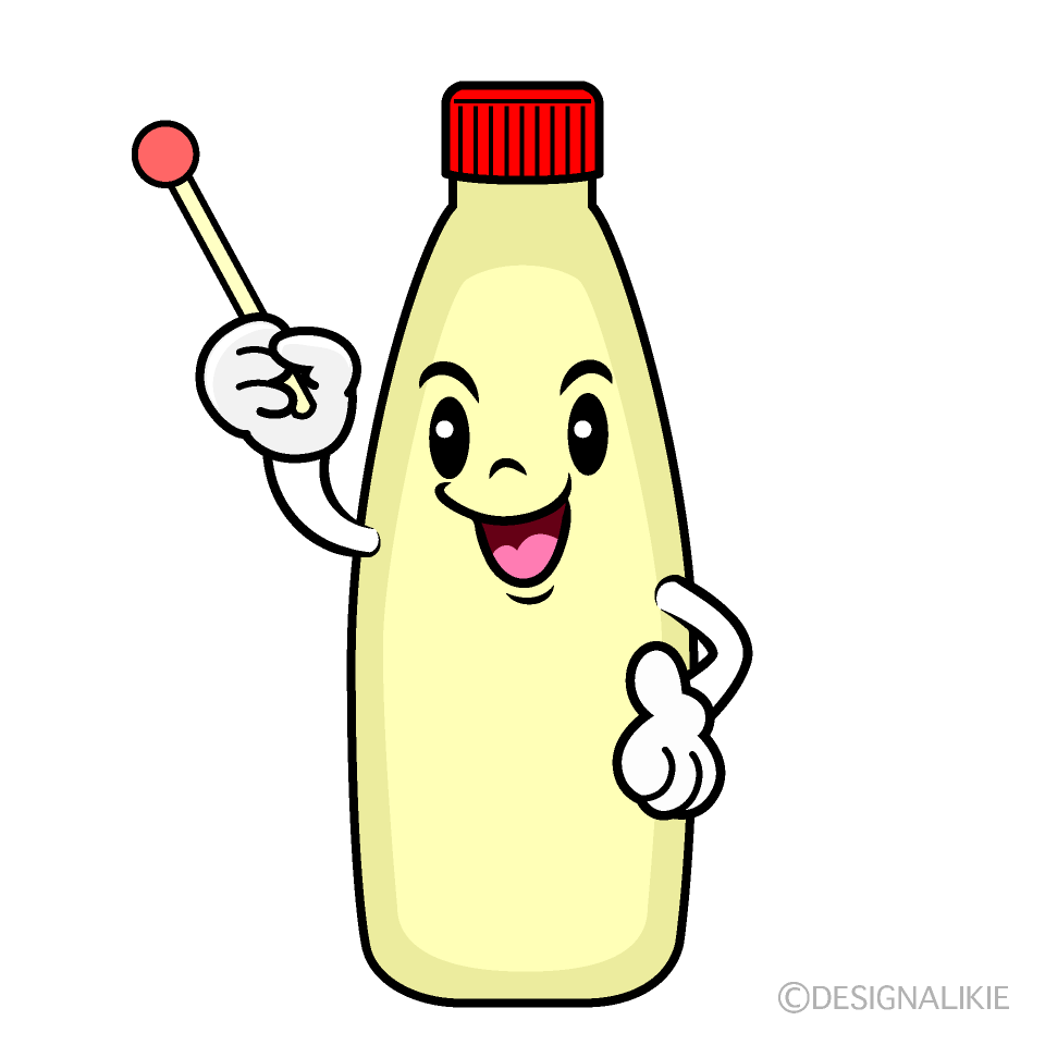 かわいい説明するマヨネーズイラスト