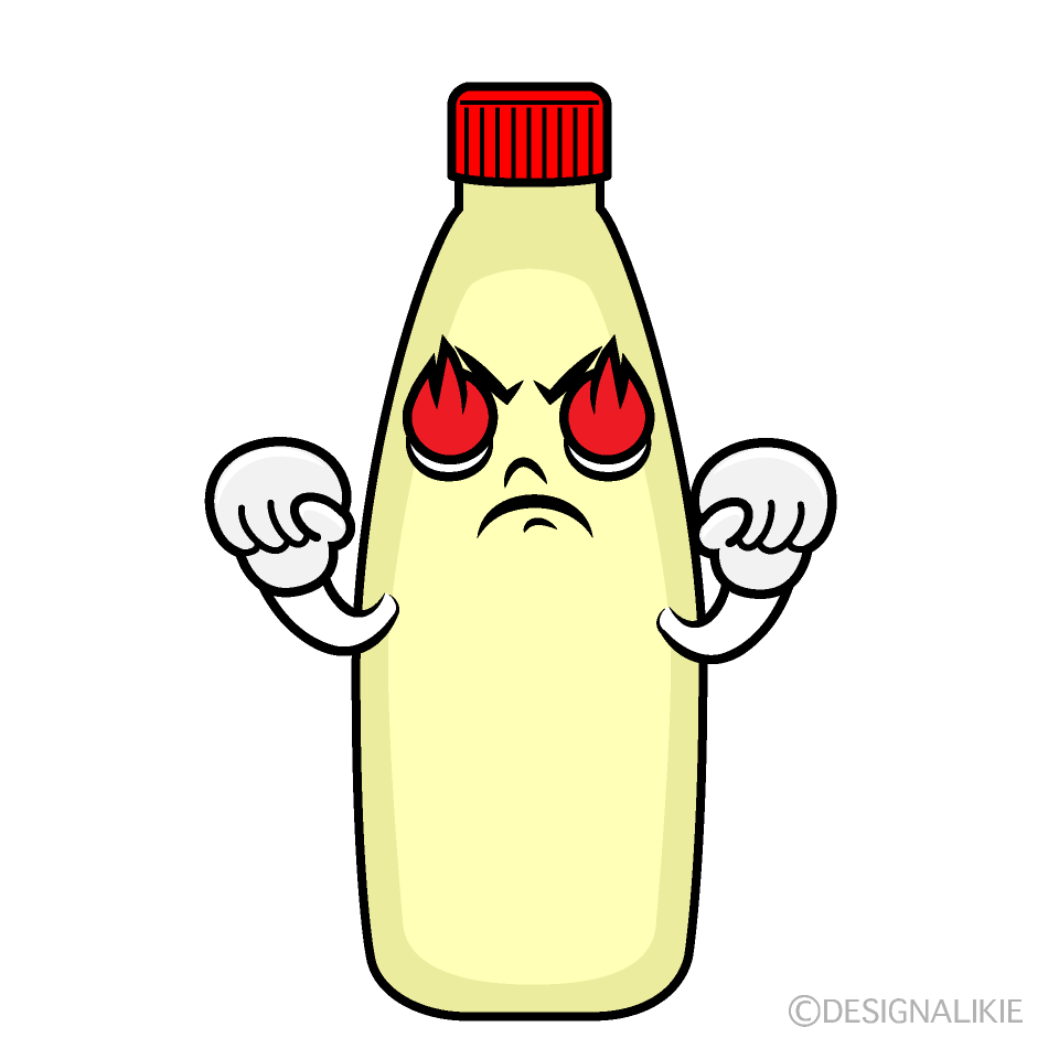 かわいい燃えるマヨネーズイラスト