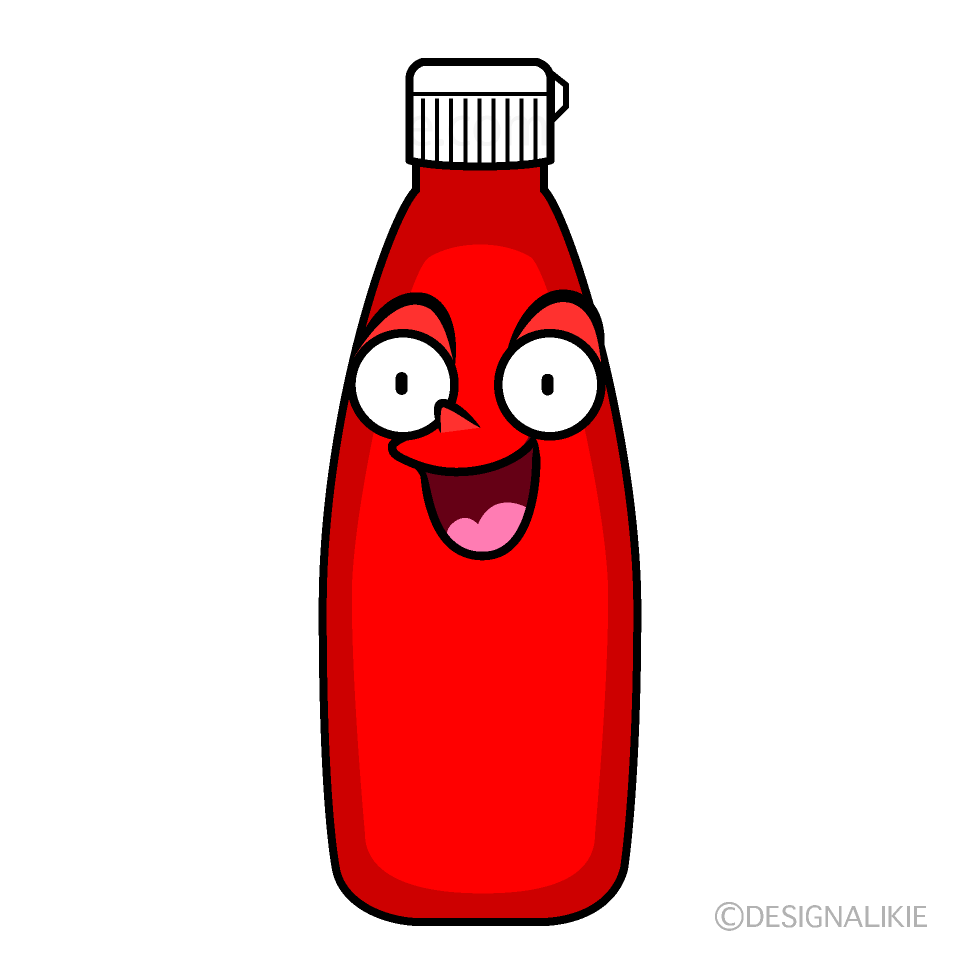 かわいい驚くケチャップイラスト
