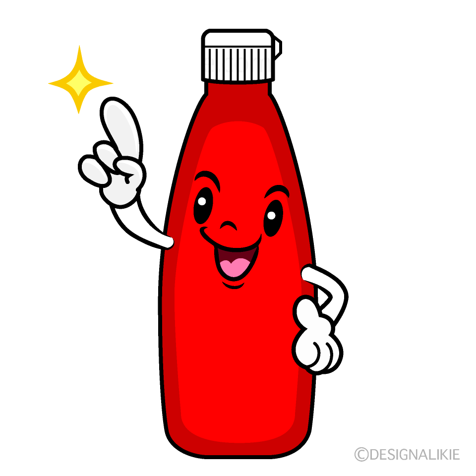 かわいい指差しするケチャップイラスト