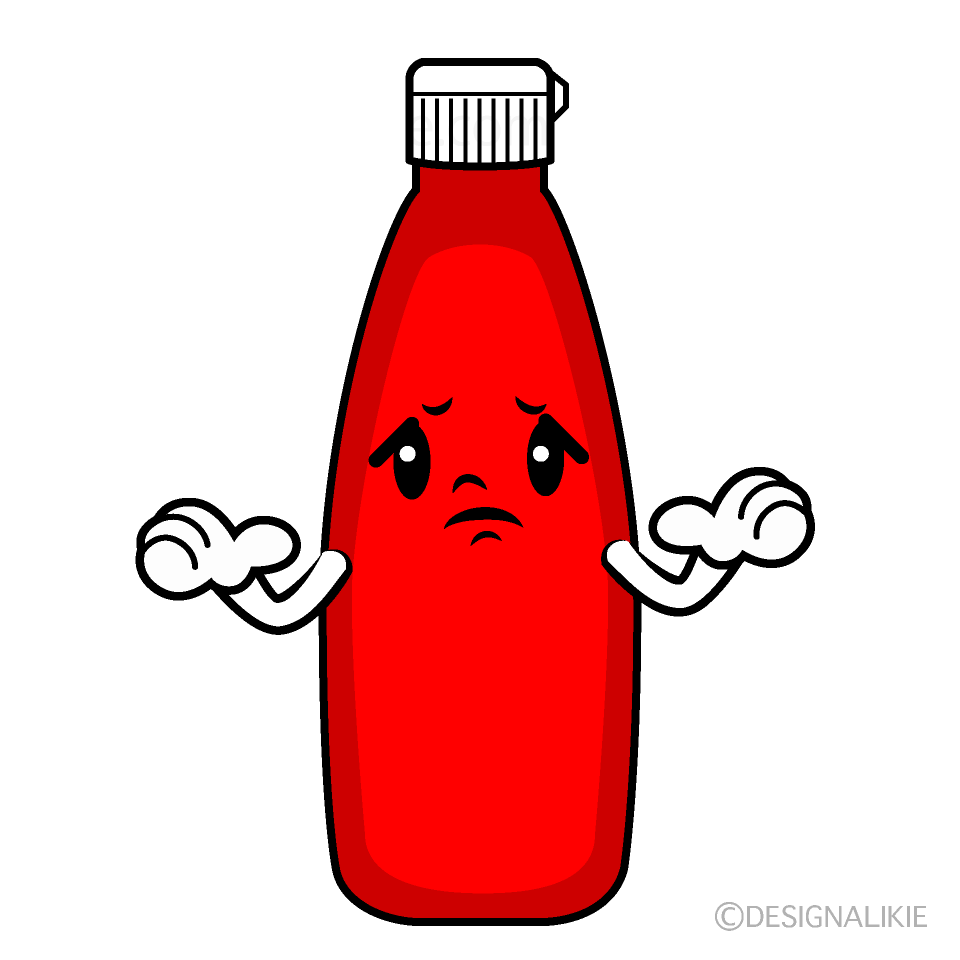 かわいい困るケチャップイラスト