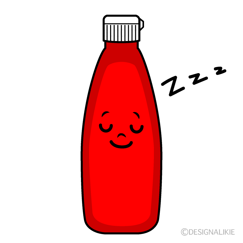 Cute Sleeping Ketchup Clipart