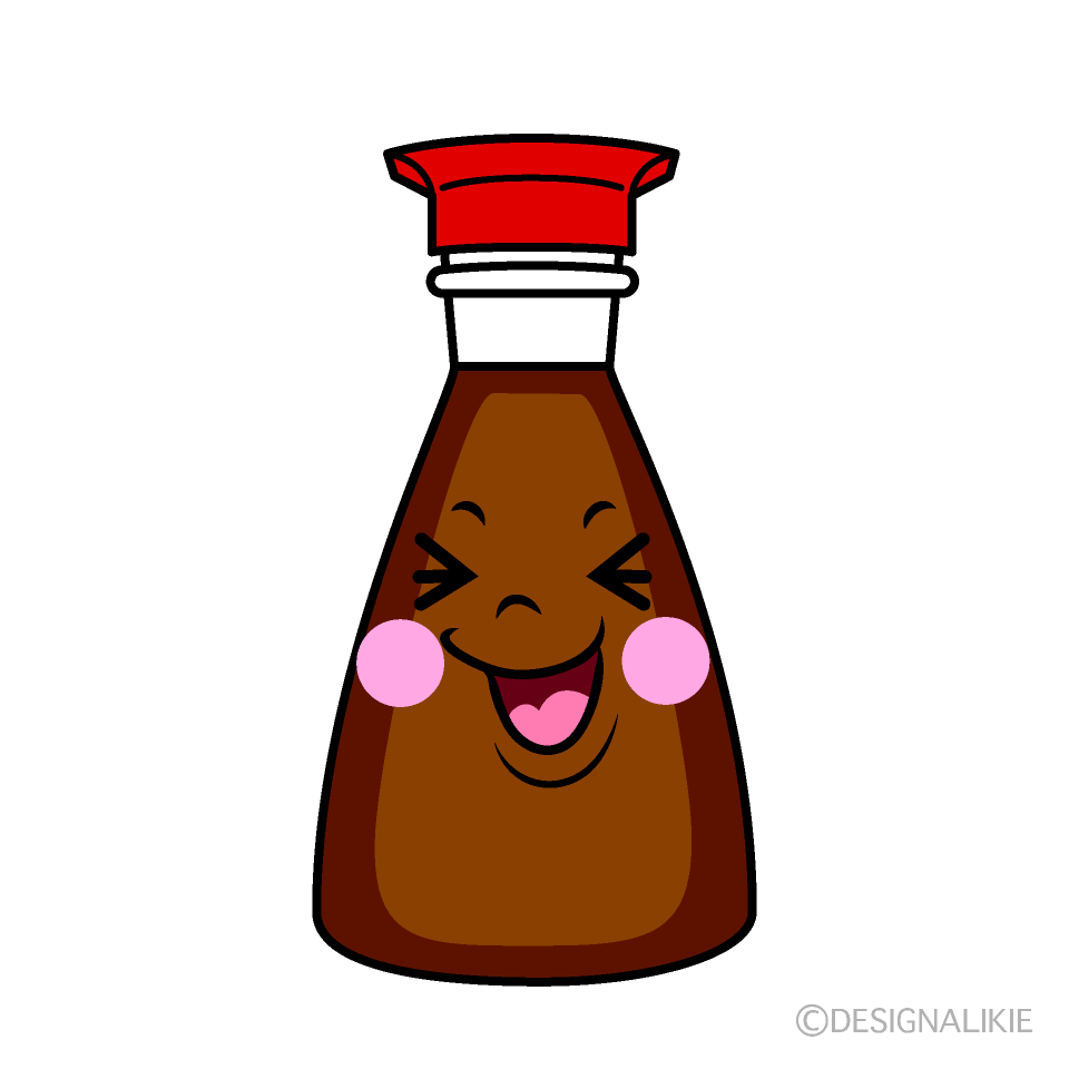 かわいい笑う醤油イラスト