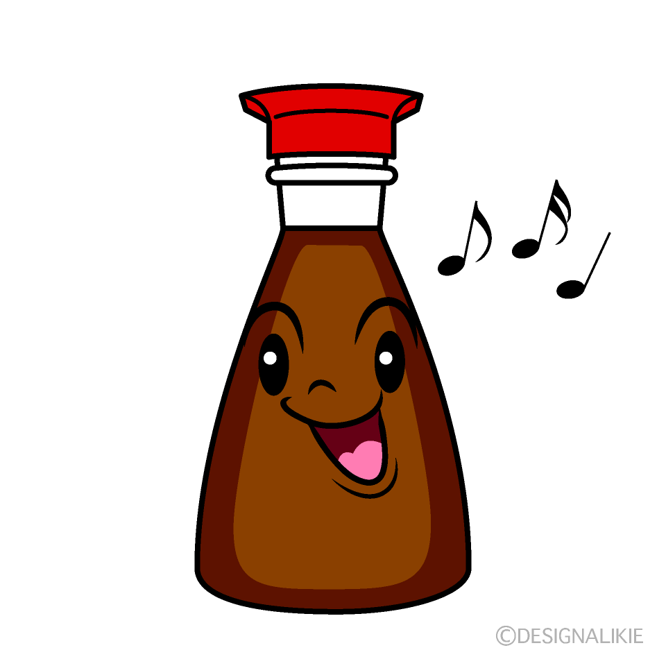 かわいい歌う醤油イラスト