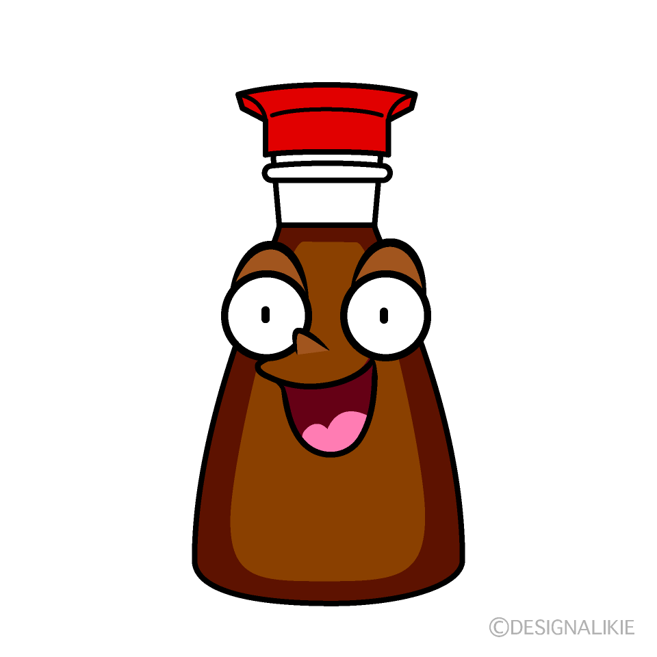 かわいい驚く醤油イラスト